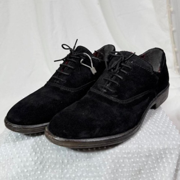 PM Black Suede Lace-Up Oxford Shoes – Size EU 40 - Picture 1 of 8